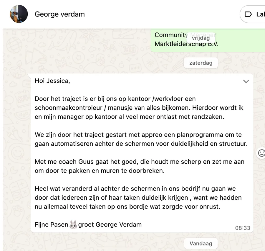 Bericht van George Verdam