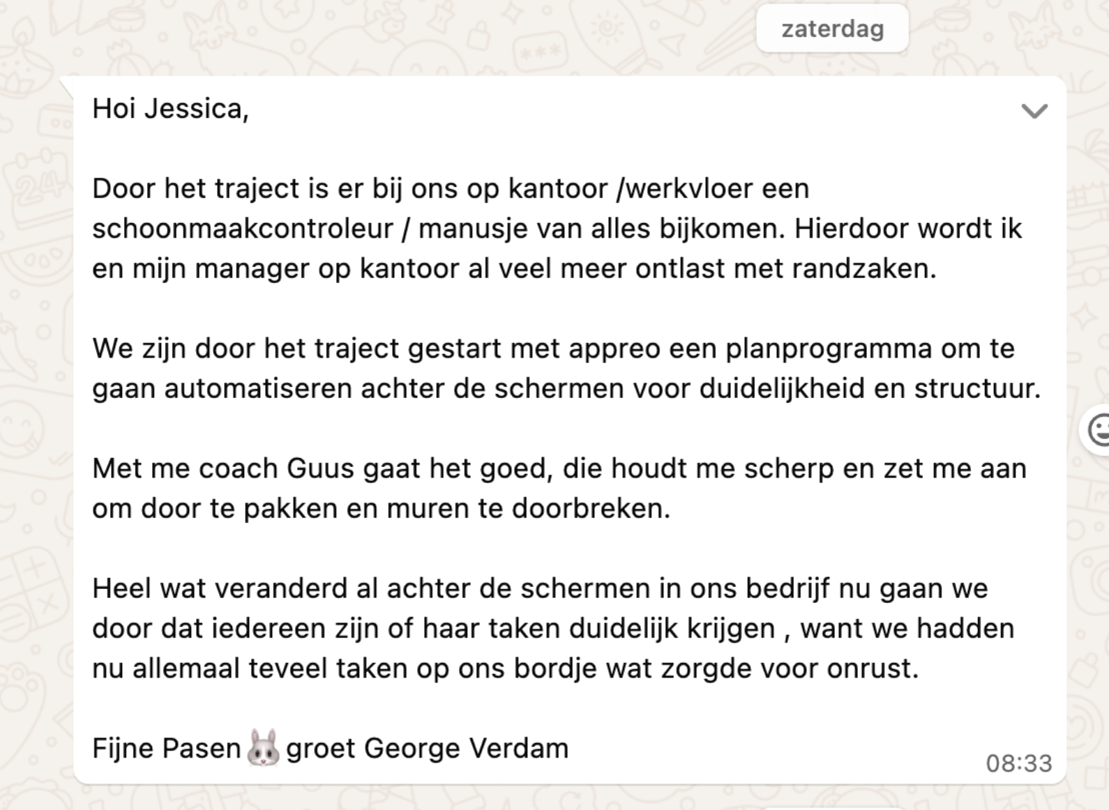 Testimonial van George