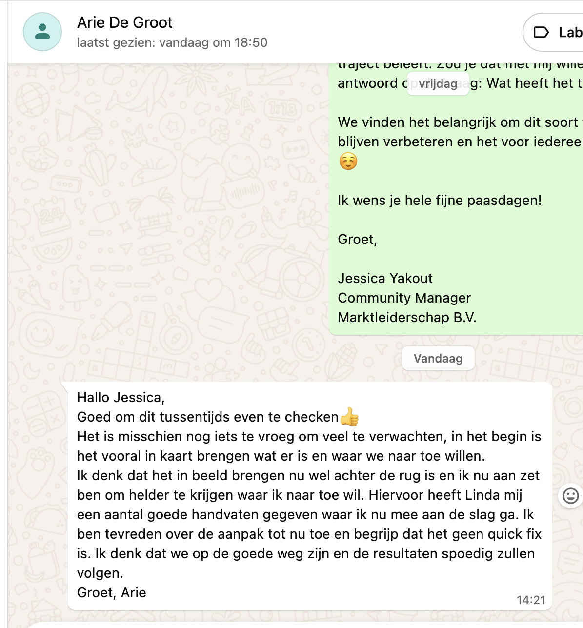 Bericht van Arie De Groot