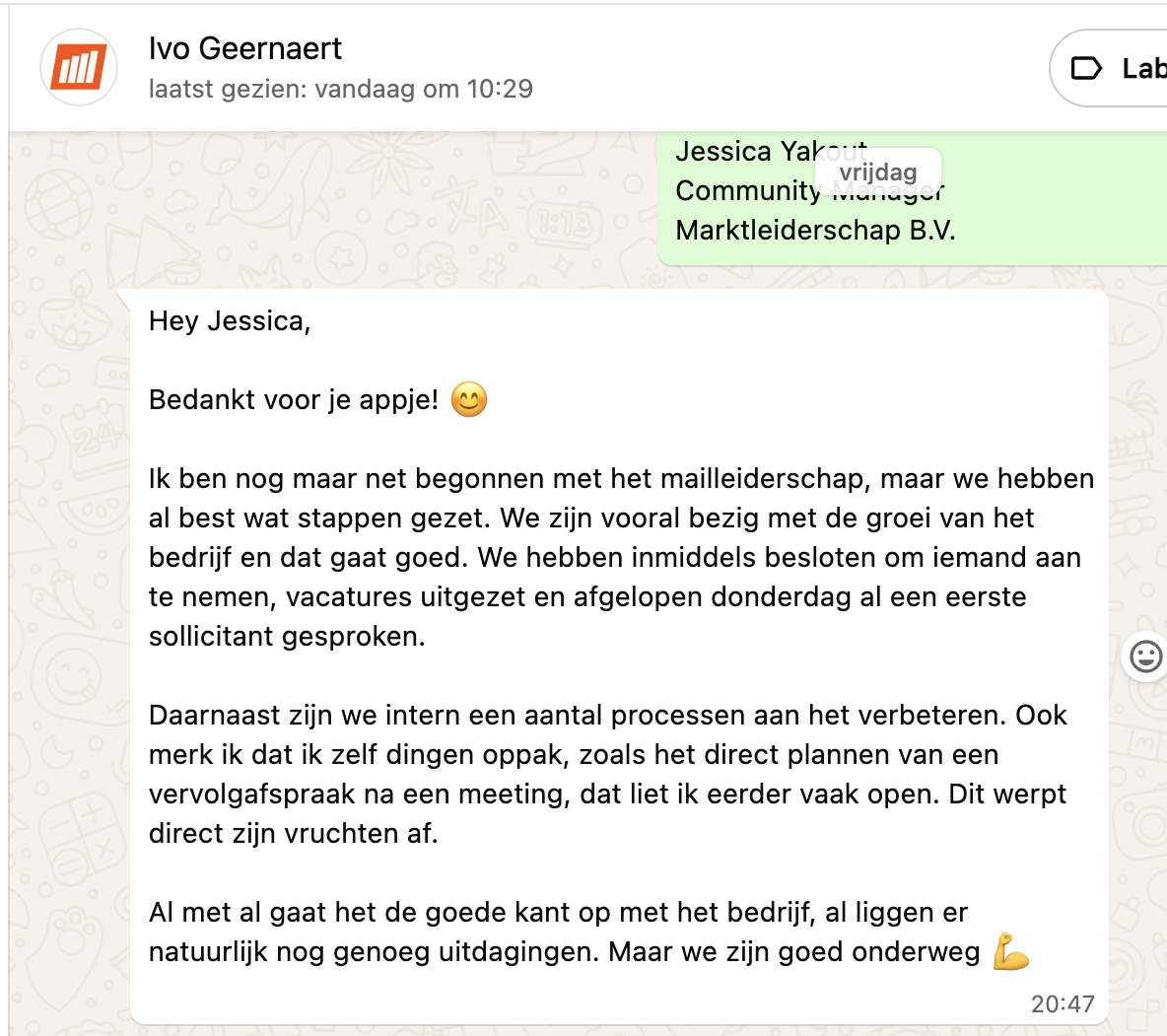 Bericht van Ivo Geernaert