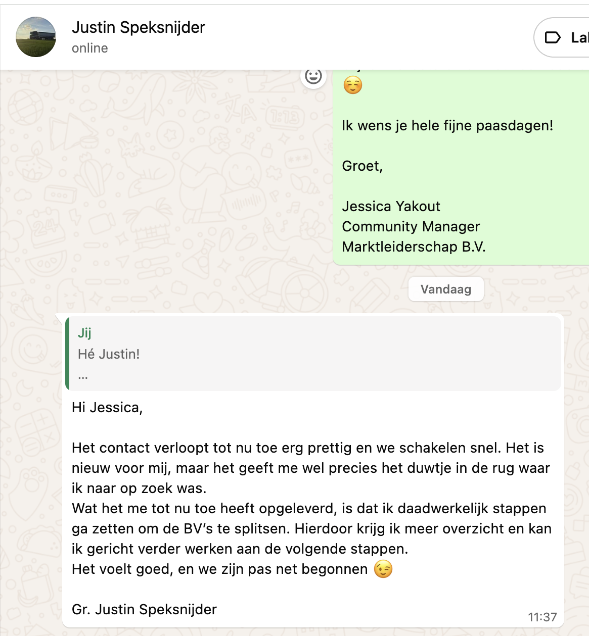Bericht van Justin Speksnijder